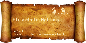 Hirschbein Melinda névjegykártya